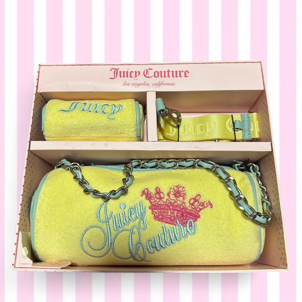 Juicy Couture Yellow and Blue Barrel bag set